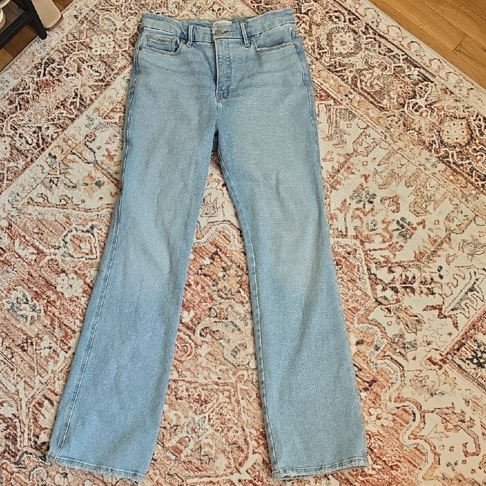 Good American Light Blue Flare Jeans Size 6/28